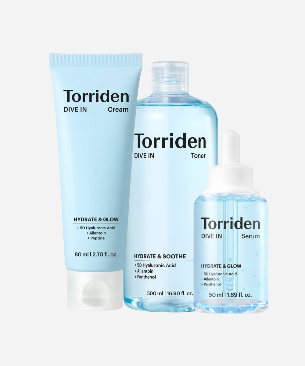 [3종세트] [NEW] 다이브인 저분자 히알루론산 세럼 50ml + 토너 300ml + 크림 80ml